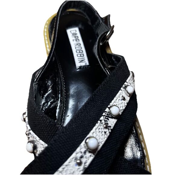 Cape Robbin Momo 3 Rainbow Platforms Snake Print Black Strappy Sandal Women's 6 - Picture 5 of 9